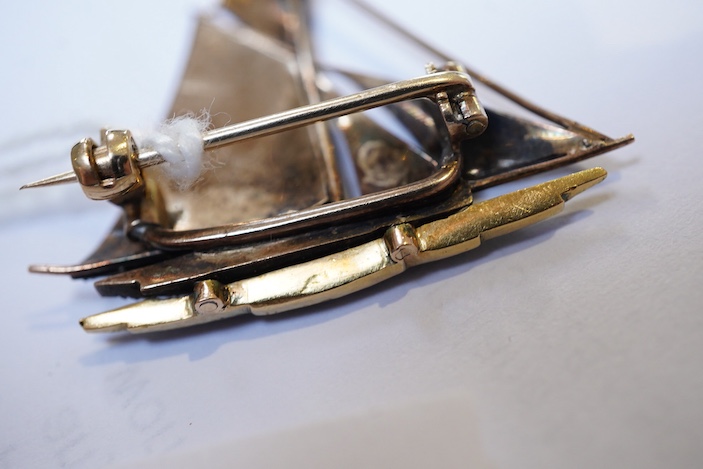 An enamel and diamond novelty brooch, early 20th century